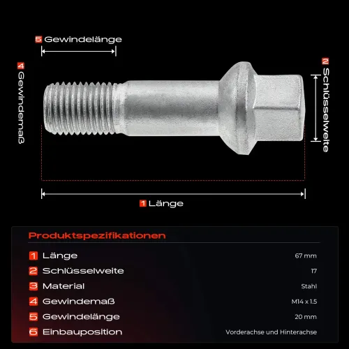 Radbolzen vorne und hinten Frankberg 5481FB0023341 Bild Radbolzen vorne und hinten Frankberg 5481FB0023341