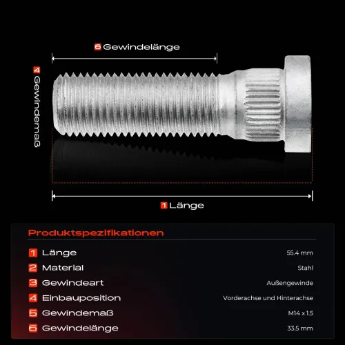 Radbolzen vorne und hinten Frankberg 5481FB0023352 Bild Radbolzen vorne und hinten Frankberg 5481FB0023352