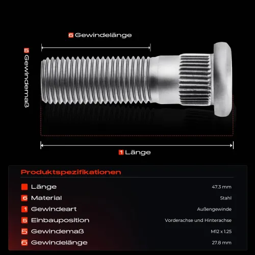 Radbolzen vorne und hinten Frankberg 5481FB0023355 Bild Radbolzen vorne und hinten Frankberg 5481FB0023355