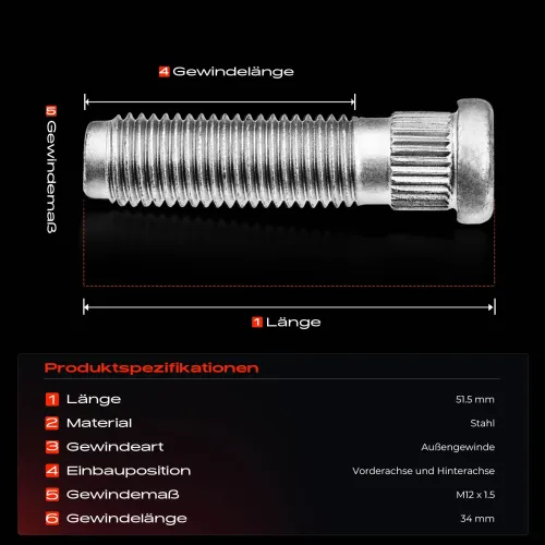 Radbolzen vorne und hinten Frankberg 5481FB0023357 Bild Radbolzen vorne und hinten Frankberg 5481FB0023357