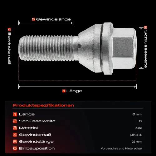Radbolzen vorne und hinten Frankberg 5481FB0023360 Bild Radbolzen vorne und hinten Frankberg 5481FB0023360