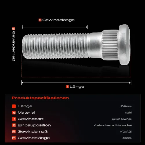 Radbolzen vorne und hinten Frankberg 5481FB0023363 Bild Radbolzen vorne und hinten Frankberg 5481FB0023363