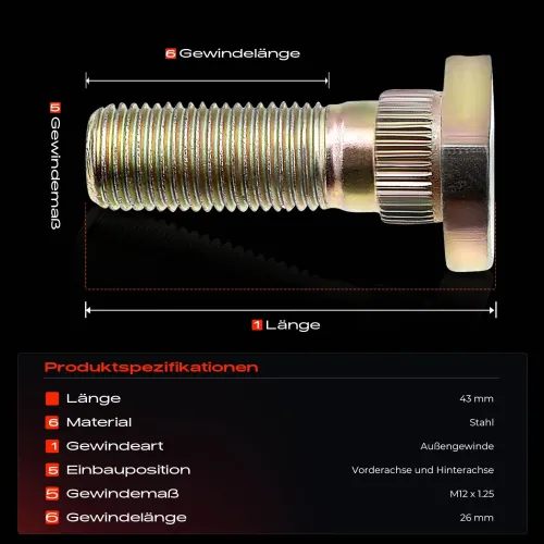 Radbolzen vorne und hinten Frankberg 5481FB0023364 Bild Radbolzen vorne und hinten Frankberg 5481FB0023364