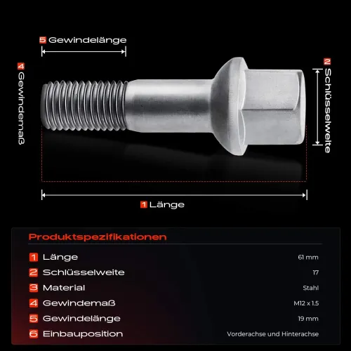 Radbolzen vorne und hinten Frankberg 5481FB0023367 Bild Radbolzen vorne und hinten Frankberg 5481FB0023367