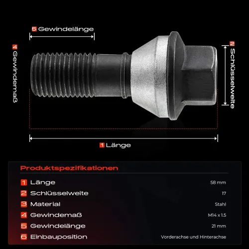 Radbolzen vorne und hinten Frankberg 5481FB0023371 Bild Radbolzen vorne und hinten Frankberg 5481FB0023371
