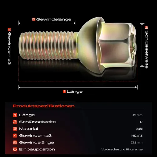 Radbolzen vorne und hinten Frankberg 5481FB0023377 Bild Radbolzen vorne und hinten Frankberg 5481FB0023377