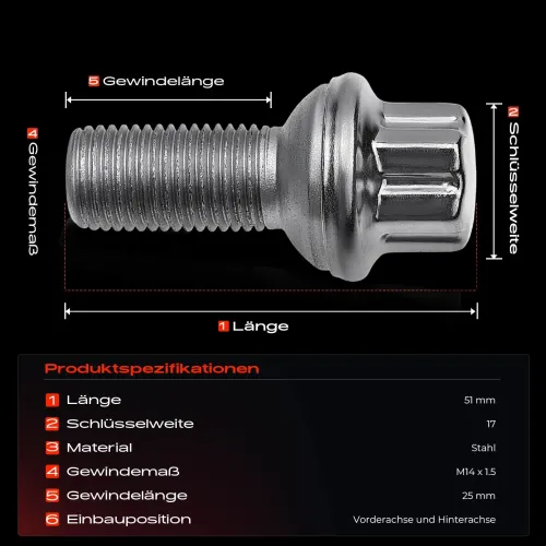 Radbolzen vorne und hinten Frankberg 5481FB0023381 Bild Radbolzen vorne und hinten Frankberg 5481FB0023381