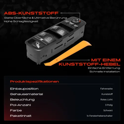 Schalter, Fensterheber fahrerseitig Frankberg 5481FB0024867 Bild Schalter, Fensterheber fahrerseitig Frankberg 5481FB0024867