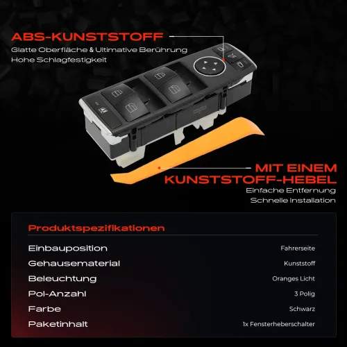 Schalter, Fensterheber fahrerseitig Frankberg 5481FB0024880 Bild Schalter, Fensterheber fahrerseitig Frankberg 5481FB0024880