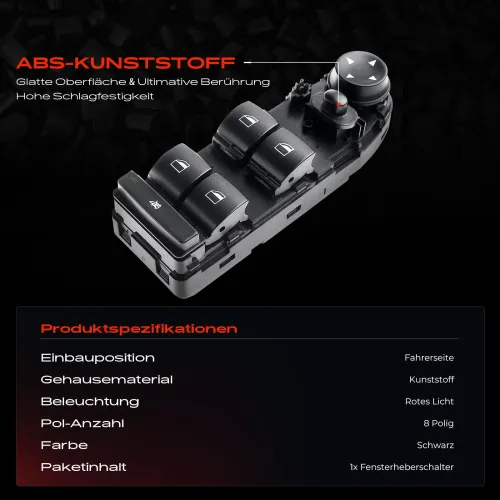 Schalter, Fensterheber fahrerseitig Frankberg 5481FB0024885 Bild Schalter, Fensterheber fahrerseitig Frankberg 5481FB0024885