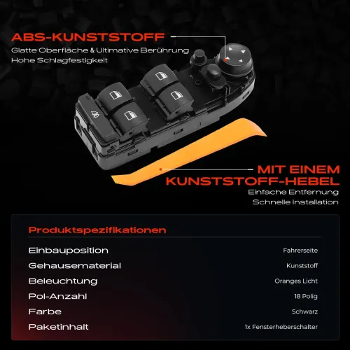 Schalter, Fensterheber fahrerseitig Frankberg 5481FB0024886 Bild Schalter, Fensterheber fahrerseitig Frankberg 5481FB0024886