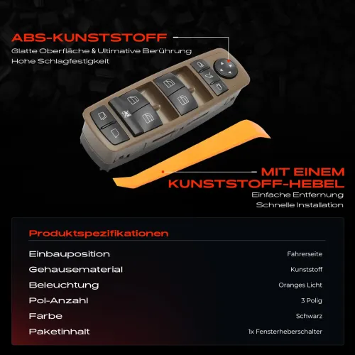 Schalter, Fensterheber fahrerseitig Frankberg 5481FB0024896 Bild Schalter, Fensterheber fahrerseitig Frankberg 5481FB0024896