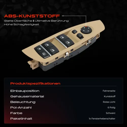 Schalter, Fensterheber fahrerseitig Frankberg 5481FB0024898 Bild Schalter, Fensterheber fahrerseitig Frankberg 5481FB0024898