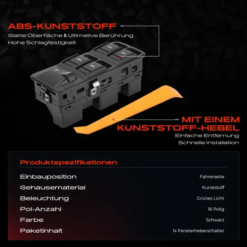 Schalter, Fensterheber fahrerseitig Frankberg 5481FB0024907 Bild Schalter, Fensterheber fahrerseitig Frankberg 5481FB0024907