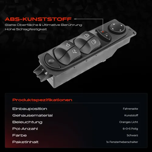 Schalter, Fensterheber fahrerseitig Frankberg 5481FB0024916 Bild Schalter, Fensterheber fahrerseitig Frankberg 5481FB0024916