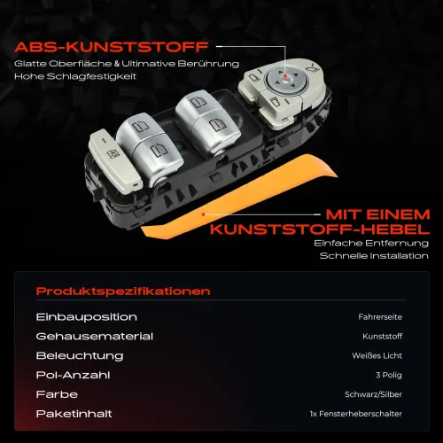 Schalter, Fensterheber fahrerseitig Frankberg 5481FB0024928 Bild Schalter, Fensterheber fahrerseitig Frankberg 5481FB0024928