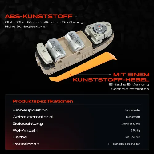 Schalter, Fensterheber fahrerseitig Frankberg 5481FB0024932 Bild Schalter, Fensterheber fahrerseitig Frankberg 5481FB0024932