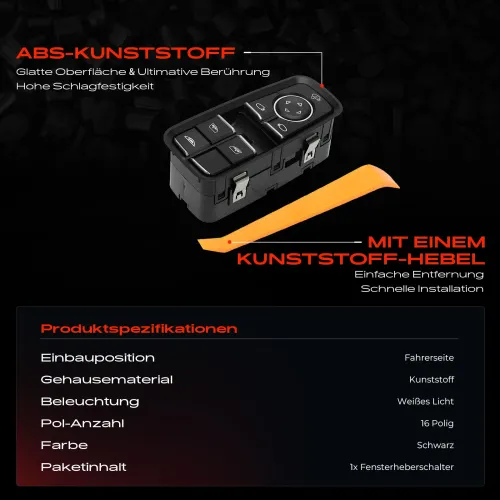 Schalter, Fensterheber fahrerseitig Frankberg 5481FB0024933 Bild Schalter, Fensterheber fahrerseitig Frankberg 5481FB0024933