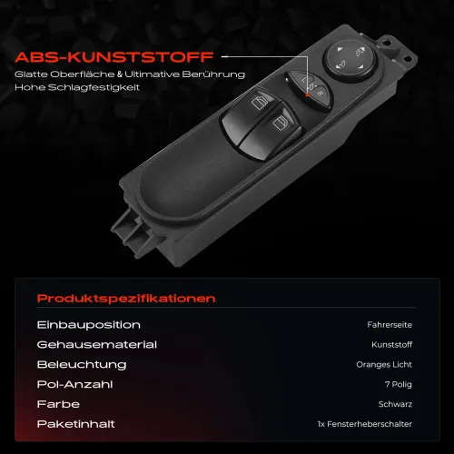 Schalter, Fensterheber fahrerseitig Frankberg 5481FB0024947 Bild Schalter, Fensterheber fahrerseitig Frankberg 5481FB0024947