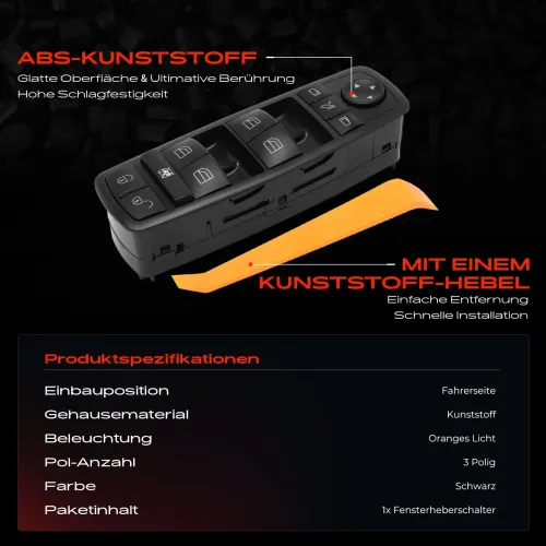 Schalter, Fensterheber fahrerseitig Frankberg 5481FB0024950 Bild Schalter, Fensterheber fahrerseitig Frankberg 5481FB0024950