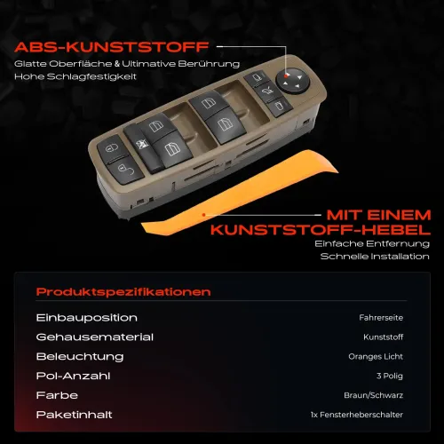 Schalter, Fensterheber fahrerseitig Frankberg 5481FB0024953 Bild Schalter, Fensterheber fahrerseitig Frankberg 5481FB0024953