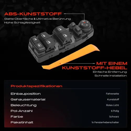 Schalter, Fensterheber fahrerseitig Frankberg 5481FB0024955 Bild Schalter, Fensterheber fahrerseitig Frankberg 5481FB0024955