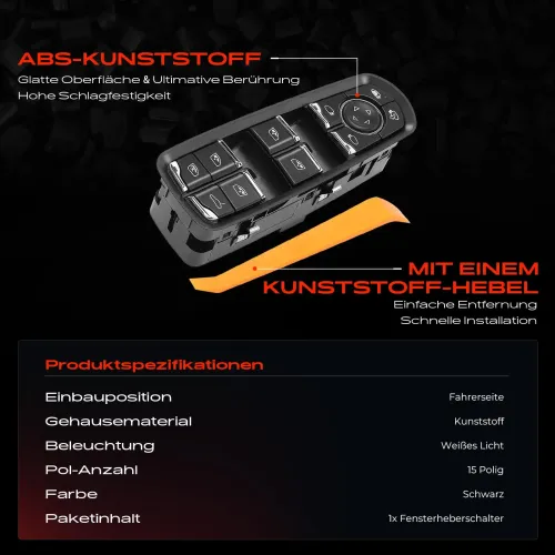 Schalter, Fensterheber fahrerseitig Frankberg 5481FB0024958 Bild Schalter, Fensterheber fahrerseitig Frankberg 5481FB0024958