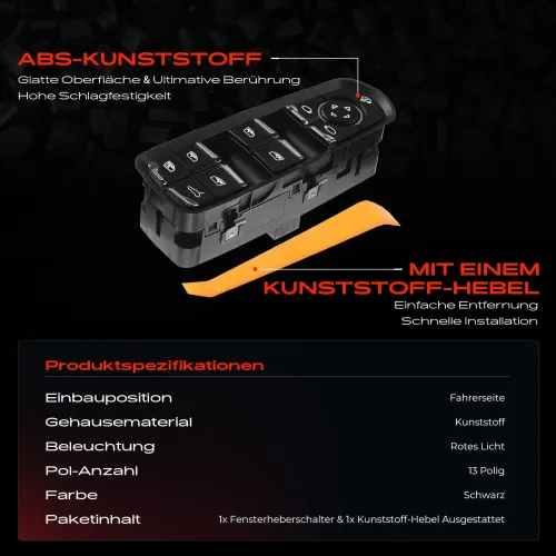 Schalter, Fensterheber fahrerseitig Frankberg 5481FB0024965 Bild Schalter, Fensterheber fahrerseitig Frankberg 5481FB0024965