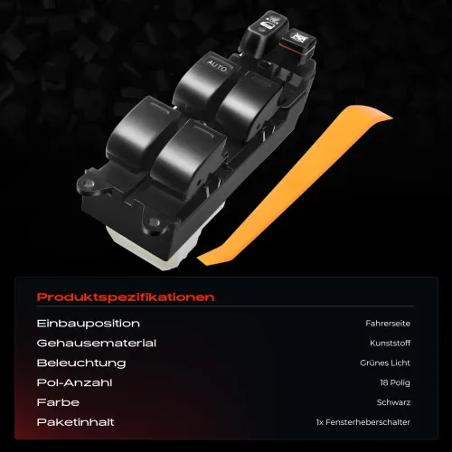 Schalter, Fensterheber fahrerseitig Frankberg 5481FB0024966 Bild Schalter, Fensterheber fahrerseitig Frankberg 5481FB0024966