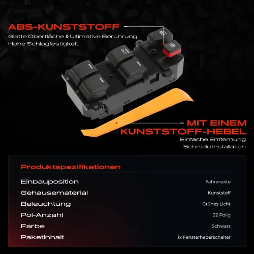 Schalter, Fensterheber fahrerseitig Frankberg 5481FB0024969 Bild Schalter, Fensterheber fahrerseitig Frankberg 5481FB0024969