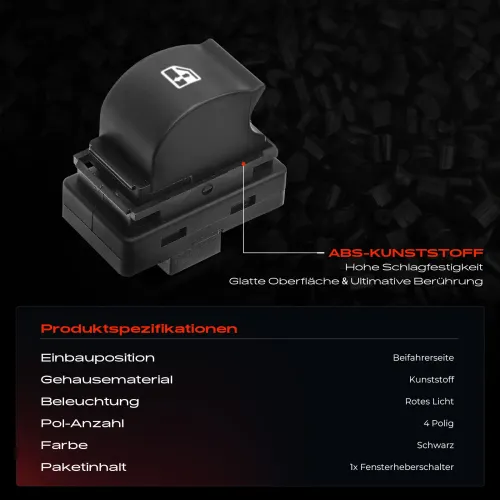 Schalter, Fensterheber beifahrerseitig Frankberg 5481FB0024989 Bild Schalter, Fensterheber beifahrerseitig Frankberg 5481FB0024989