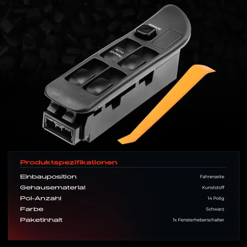 Schalter, Fensterheber fahrerseitig Frankberg 5481FB0024996 Bild Schalter, Fensterheber fahrerseitig Frankberg 5481FB0024996