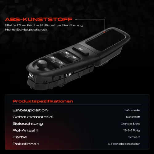 Schalter, Fensterheber fahrerseitig Frankberg 5481FB0024998 Bild Schalter, Fensterheber fahrerseitig Frankberg 5481FB0024998