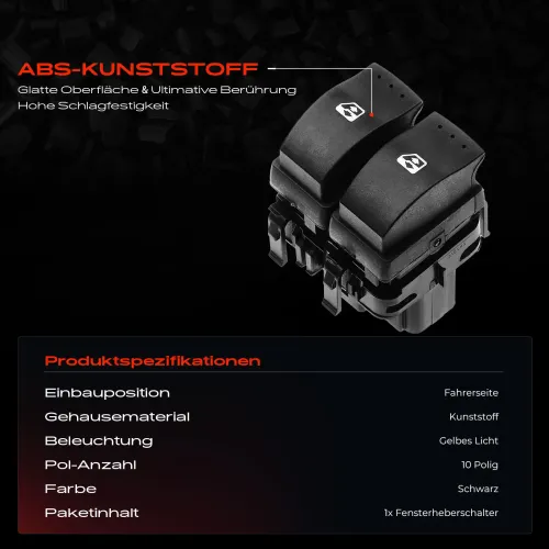 Schalter, Fensterheber fahrerseitig Frankberg 5481FB0025000 Bild Schalter, Fensterheber fahrerseitig Frankberg 5481FB0025000