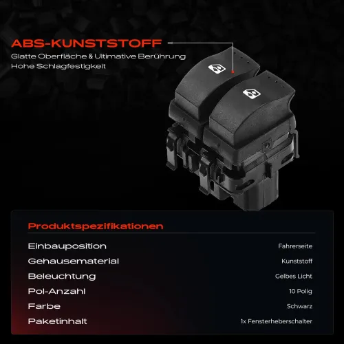 Schalter, Fensterheber fahrerseitig Frankberg 5481FB0025002 Bild Schalter, Fensterheber fahrerseitig Frankberg 5481FB0025002