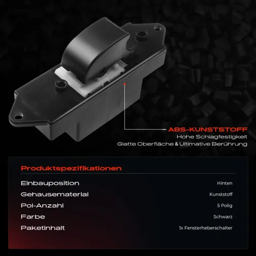 Schalter, Fensterheber hinten Frankberg 5481FB0025006 Bild Schalter, Fensterheber hinten Frankberg 5481FB0025006