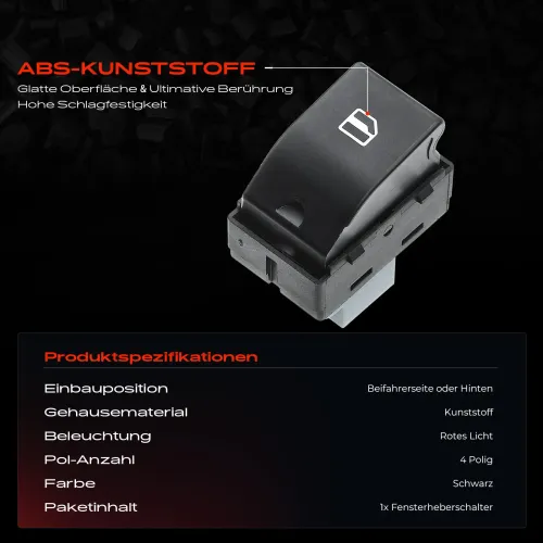 Schalter, Fensterheber fahrerseitig Frankberg 5481FB0025009 Bild Schalter, Fensterheber fahrerseitig Frankberg 5481FB0025009