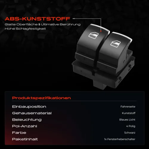 Schalter, Fensterheber fahrerseitig Frankberg 5481FB0025014 Bild Schalter, Fensterheber fahrerseitig Frankberg 5481FB0025014