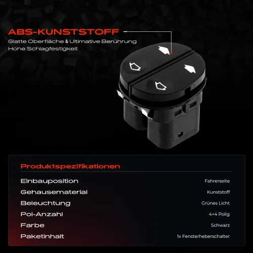 Schalter, Fensterheber fahrerseitig Frankberg 5481FB0025034 Bild Schalter, Fensterheber fahrerseitig Frankberg 5481FB0025034