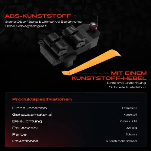 Schalter, Fensterheber fahrerseitig Frankberg 5481FB0025038 Bild Schalter, Fensterheber fahrerseitig Frankberg 5481FB0025038