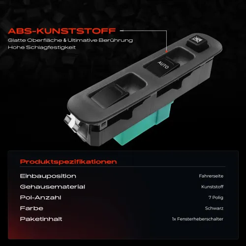 Schalter, Fensterheber fahrerseitig Frankberg 5481FB0025040 Bild Schalter, Fensterheber fahrerseitig Frankberg 5481FB0025040