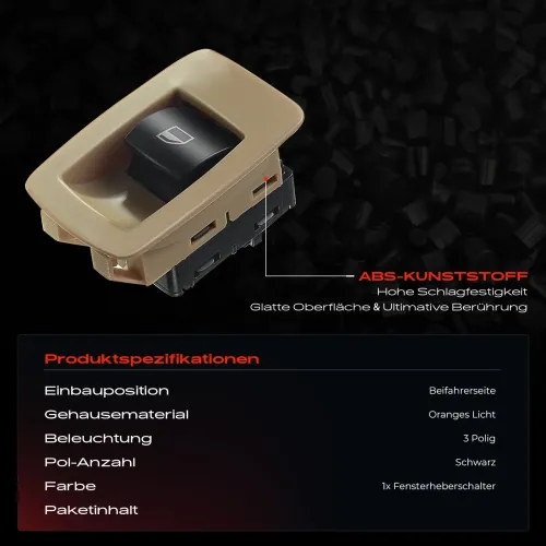 Schalter, Fensterheber beifahrerseitig Frankberg 5481FB0025041 Bild Schalter, Fensterheber beifahrerseitig Frankberg 5481FB0025041