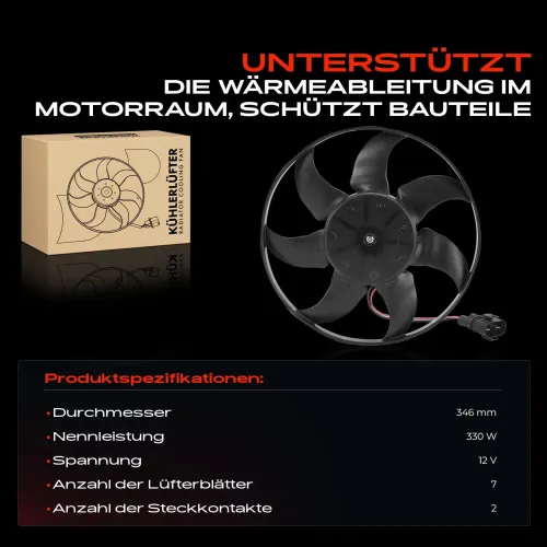 Lüfter, Motorkühlung 12 V Frankberg 5481FB0025673 Bild Lüfter, Motorkühlung 12 V Frankberg 5481FB0025673