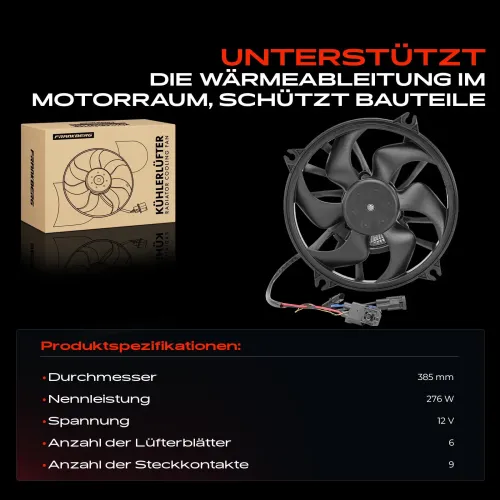 Lüfter, Motorkühlung 12 V Frankberg 5481FB0025684 Bild Lüfter, Motorkühlung 12 V Frankberg 5481FB0025684