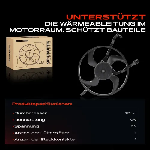 Lüfter, Motorkühlung 12 V Frankberg 5481FB0025712 Bild Lüfter, Motorkühlung 12 V Frankberg 5481FB0025712