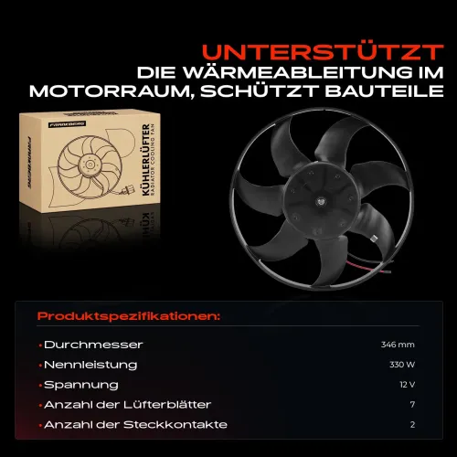 Lüfter, Motorkühlung 12 V Frankberg 5481FB0025724 Bild Lüfter, Motorkühlung 12 V Frankberg 5481FB0025724