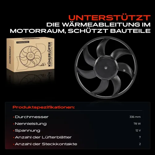 Lüfter, Motorkühlung 12 V Frankberg 5481FB0025738 Bild Lüfter, Motorkühlung 12 V Frankberg 5481FB0025738