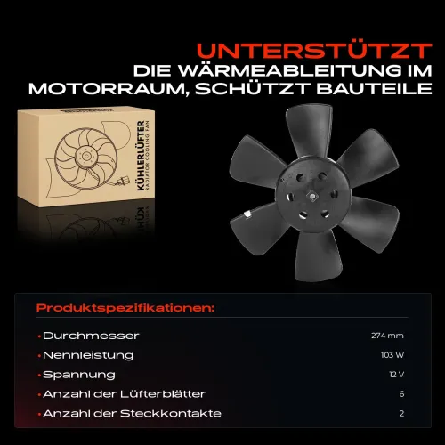 Lüfter, Motorkühlung 12 V Frankberg 5481FB0026369 Bild Lüfter, Motorkühlung 12 V Frankberg 5481FB0026369