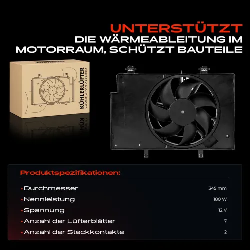 Lüfter, Motorkühlung 12 V Frankberg 5481FB0026696 Bild Lüfter, Motorkühlung 12 V Frankberg 5481FB0026696