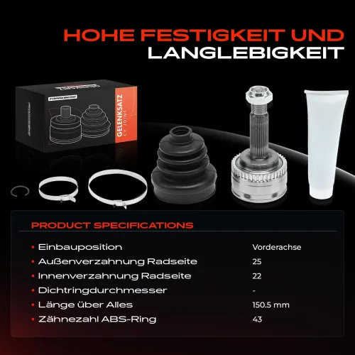 Gelenksatz, Antriebswelle Vorderachse Frankberg 5481FB0026808 Bild Gelenksatz, Antriebswelle Vorderachse Frankberg 5481FB0026808